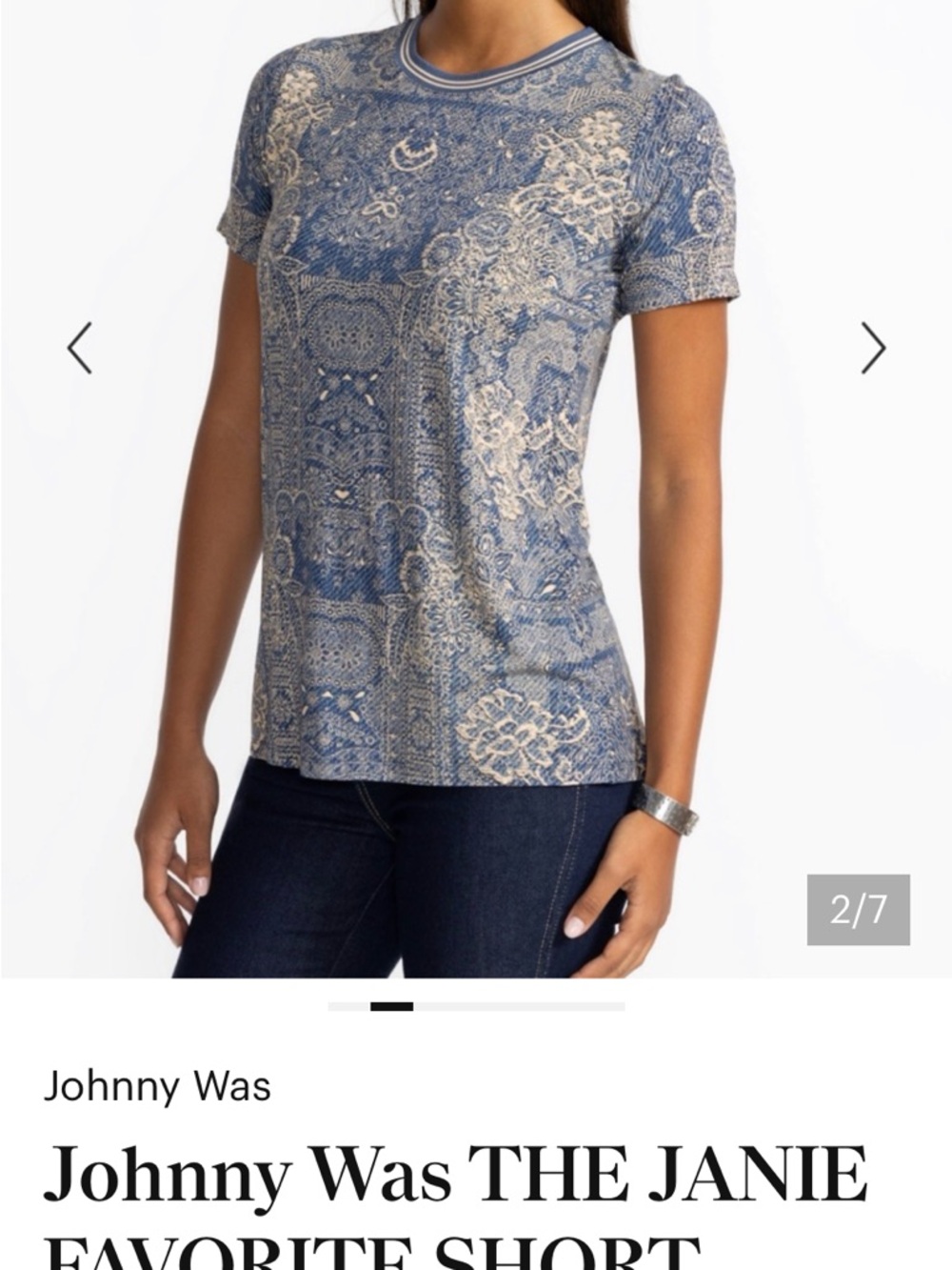JOHNNY WAS Women’s Size XL Shirt Tee T-Shirt The Janie Short Sleeve Stretch - Picture 12 of 13